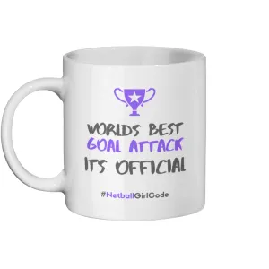 'World's Best Goal Attack' 11oz Ceramic Netball Mug 'World's Best Goal Attack' 11oz Ceramic Netball Mug