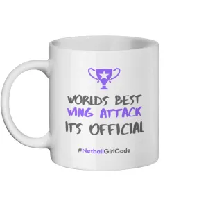 'World's Best Wing Attack' 11oz Ceramic Netball Mug 'World's Best Wing Attack' 11oz Ceramic Netball Mug