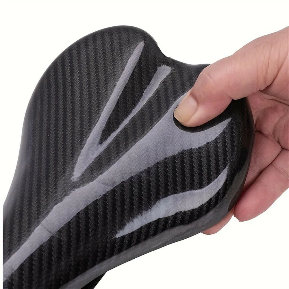 ZHIQIU Imitation Carbon Fiber Leather Bicycle Saddles Cycling Bike Seat Cushion Suitable for MTB,Road, Fixed Gear Bike